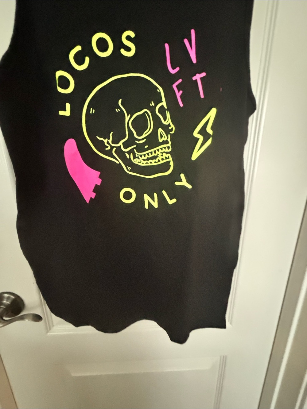 Live Fit. Men’s Black Tank Top with Neon Skull Graphic
